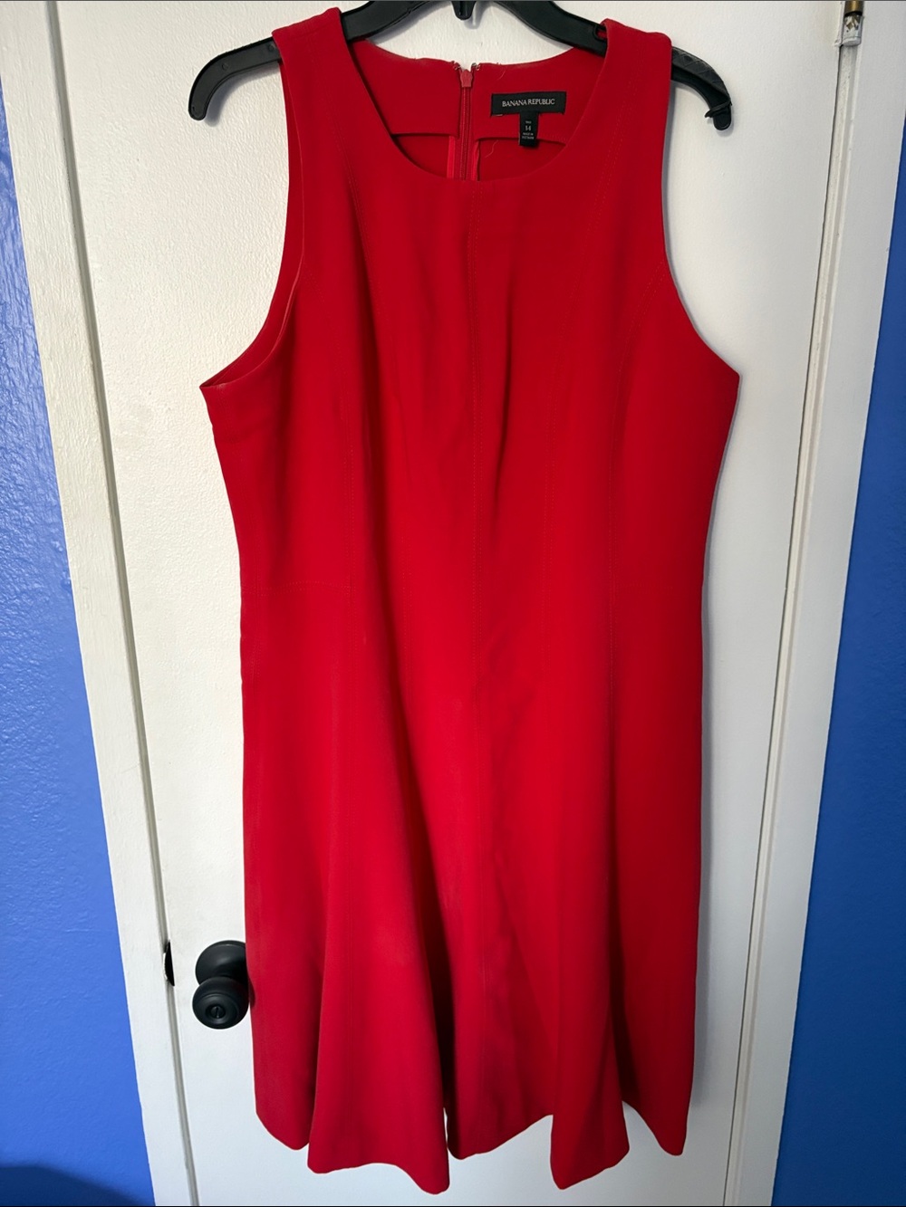 Banana Republic Red Sleeveless Midi A-Line Dress